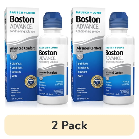 (2 pack) Boston ADVANCE Conditioning Contact Lens Solution and Cleaner for Rigid Gas Permeable Lenses, 3.5 fl oz