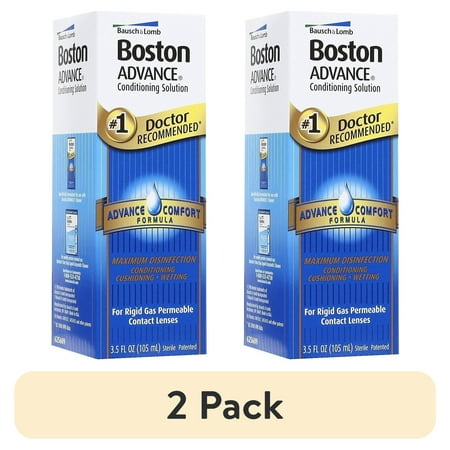 (2 pack) Boston ADVANCE Conditioning Contact Lens Solution and Cleaner for Rigid Gas Permeable Lenses, 3.5 fl oz