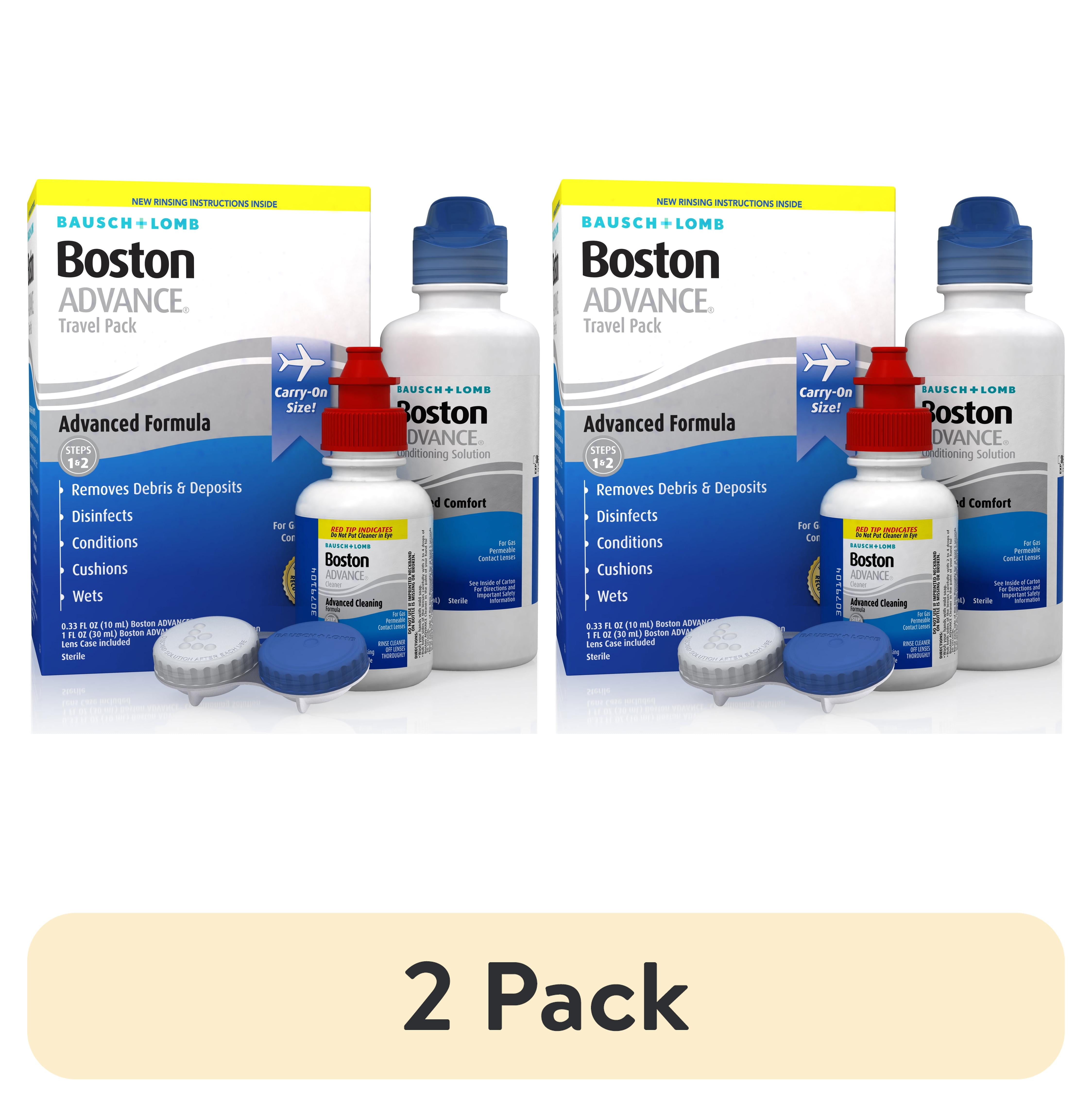 (2 pack) Boston ADVANCE Formula Contact Lens Solution Travel Pack Complete Contact Lens Cleaning and Care Kit for Rigid Gas Permeable Lenses from Bausch + Lomb