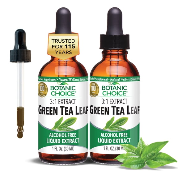 (2 pack) Botanic Choice Green Tea Extract Liquid, Gluten Free Herbal Supplements - 1 Fl. Oz