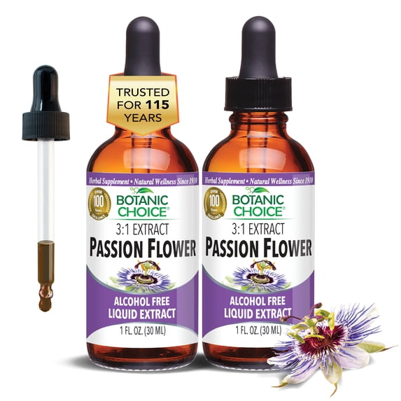 (2 pack) Botanic Choice Passion Flower Extract, Traditional Relaxation Supporter, Gluten and Alcohol Free Historic Herbal Supplement - 1 Fl. Oz