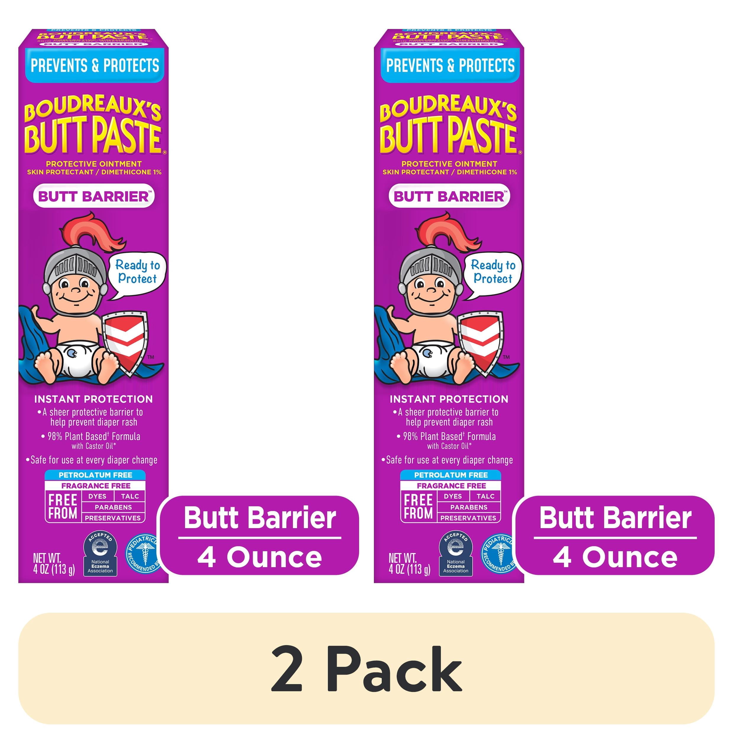 2 pack) Boudreaux's Butt Paste Butt Barrier Diaper Rash Prevention
