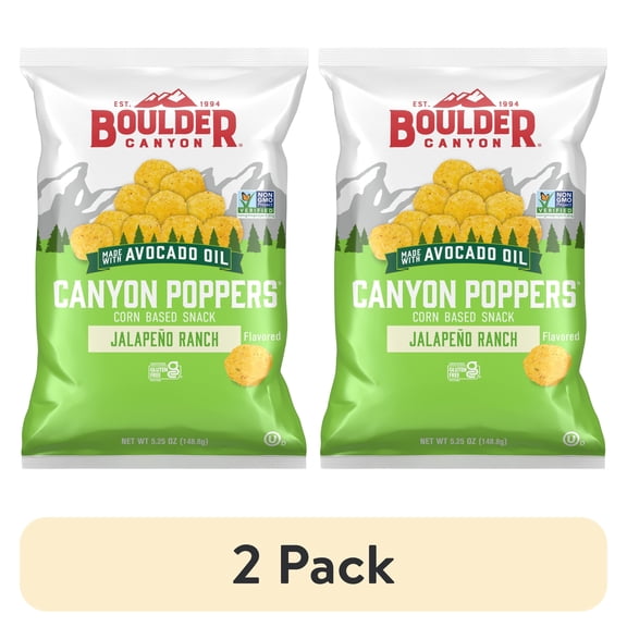 (2 pack) Boulder Canyon Jalapeno Ranch Canyon Poppers, 5.25oz Bag