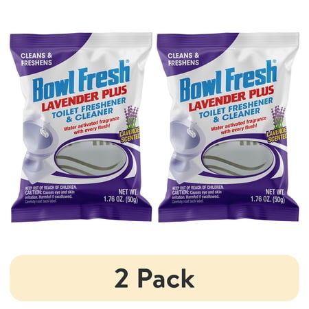 (2 pack) Bowl Fresh Lavender Plus Toilet Bowl Cleaner and Freshener, Rim Hanger, 1.76 oz