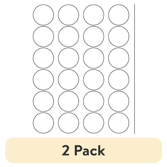 (2 pack) Tape Logic Circle Laser Label,1-5/8",White,PK2400 LL207