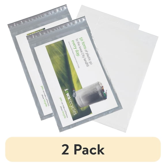 (2 pack) Box Partners Clear View Poly Mailers 14 1/2" x 19" Clear/White 100/Case CV1419