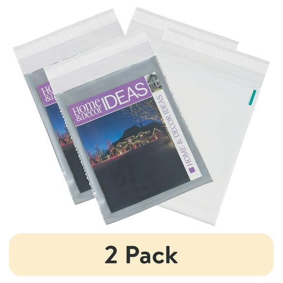 (2 pack) Box Partners Clear View Poly Mailers 14" x 17" Clear/White 100/Case CV1417