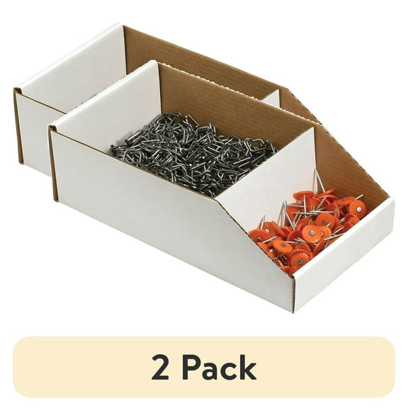 (2 pack) Box Partners Corrugated Bin Dividers 6" White 100/Case BIND6