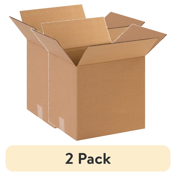 (2 pack) Box Partners Corrugated Boxes 14" x 12" x 14" Kraft 25/Bundle 141214