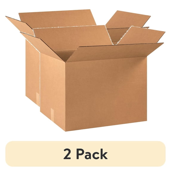 (2 pack) Box Partners Corrugated Boxes 22" x 16" x 16" Kraft 15/Bundle 221616