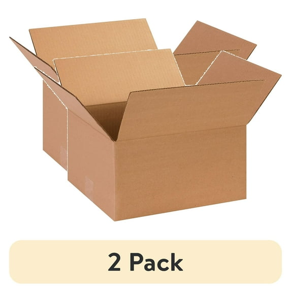 (2 pack) 13" x 11" x 7" Shipping Boxes 32 ECT Brown 25/Bundle (13117)