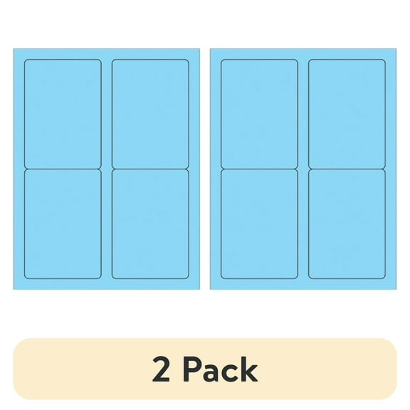 (2 pack) Box Partners Rectangle Laser Labels 3 1/2" x 5" Pastel Blue 400/Case LL176BE
