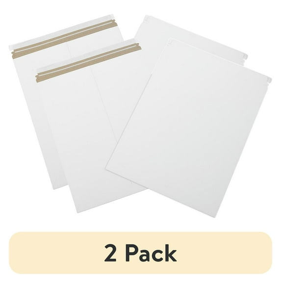 (2 pack) Stayflats Self-Seal Flat Mailers, 17" x 21", White, PK100 RM7PS