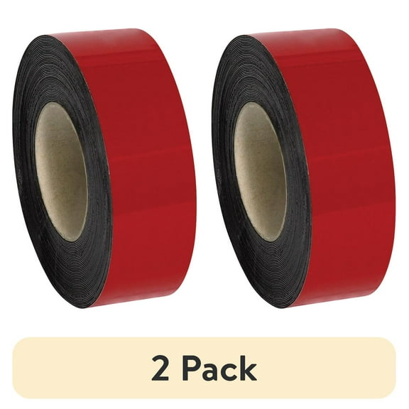 (2 pack) Box Partners Warehouse Labels Magnetic Rolls 2" x 50' Red 1/Case LH129