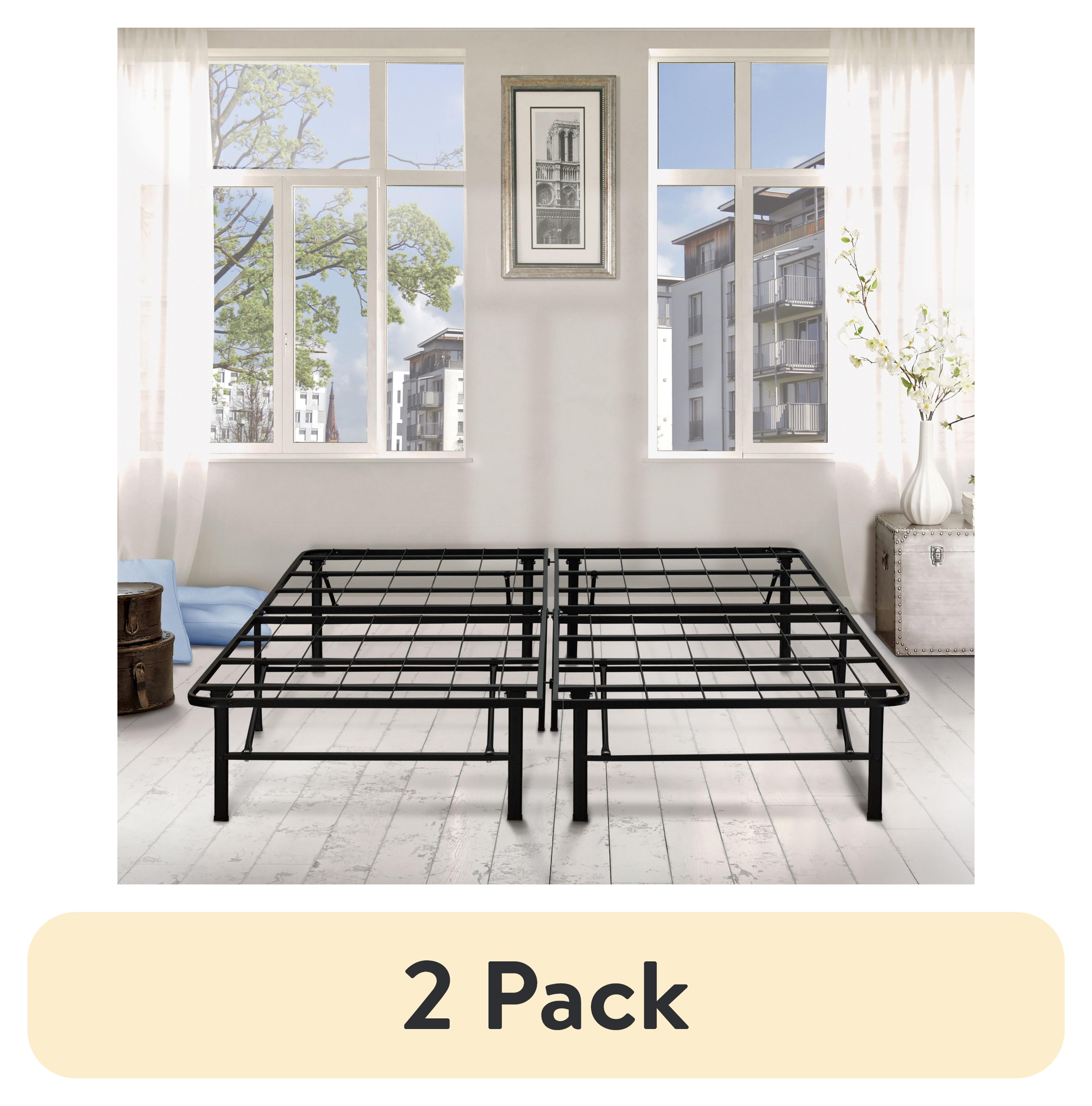 Full Black Metal Platform Bed Frame with Storage