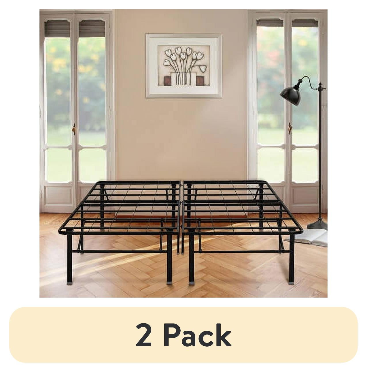 California King Black Metal Platform Bed Frame with Storage
