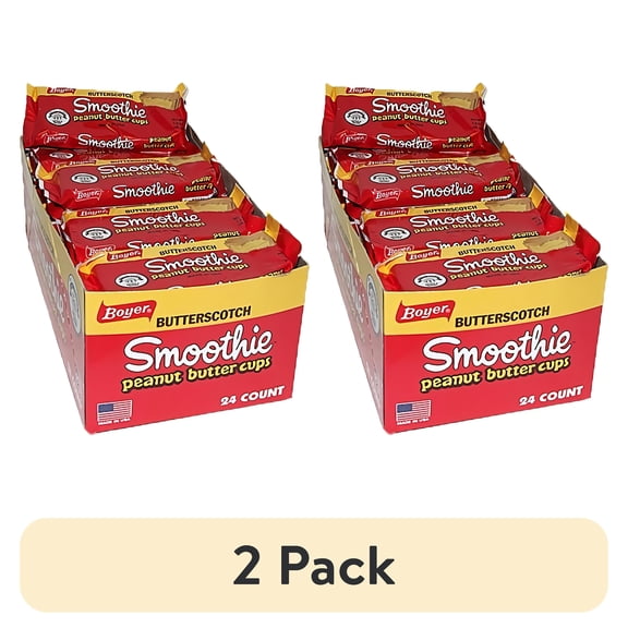 (2 pack) Boyer Butterscotch Peanut Butter Smoothie Cup Candy 24ct Case
