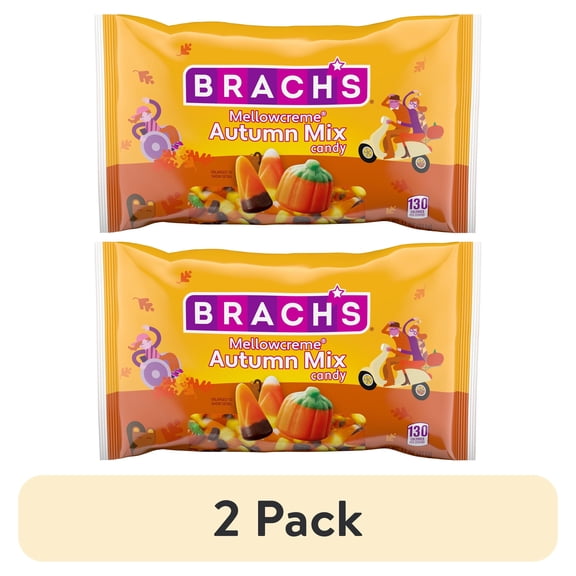 (2 pack) Brach's Mellowcreme Autumn Mix Candy, Halloween Candy, Fall Treats, 11 Ounce Bag