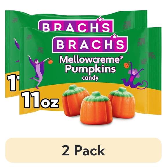 (2 pack) Brach's Mellowcreme Pumpkins Candy, Halloween Candy, Fall Treats, 11 Ounce Bag