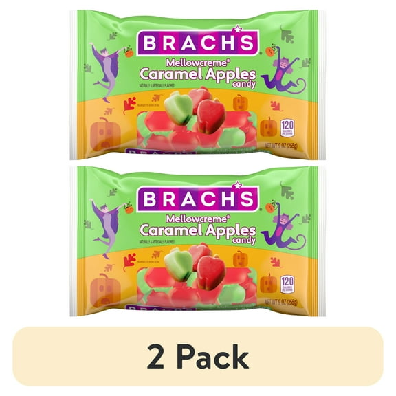 (2 pack) Brachs Mellowcreme Caramel Apple Candy, Halloween Candy, 9 oz Bag