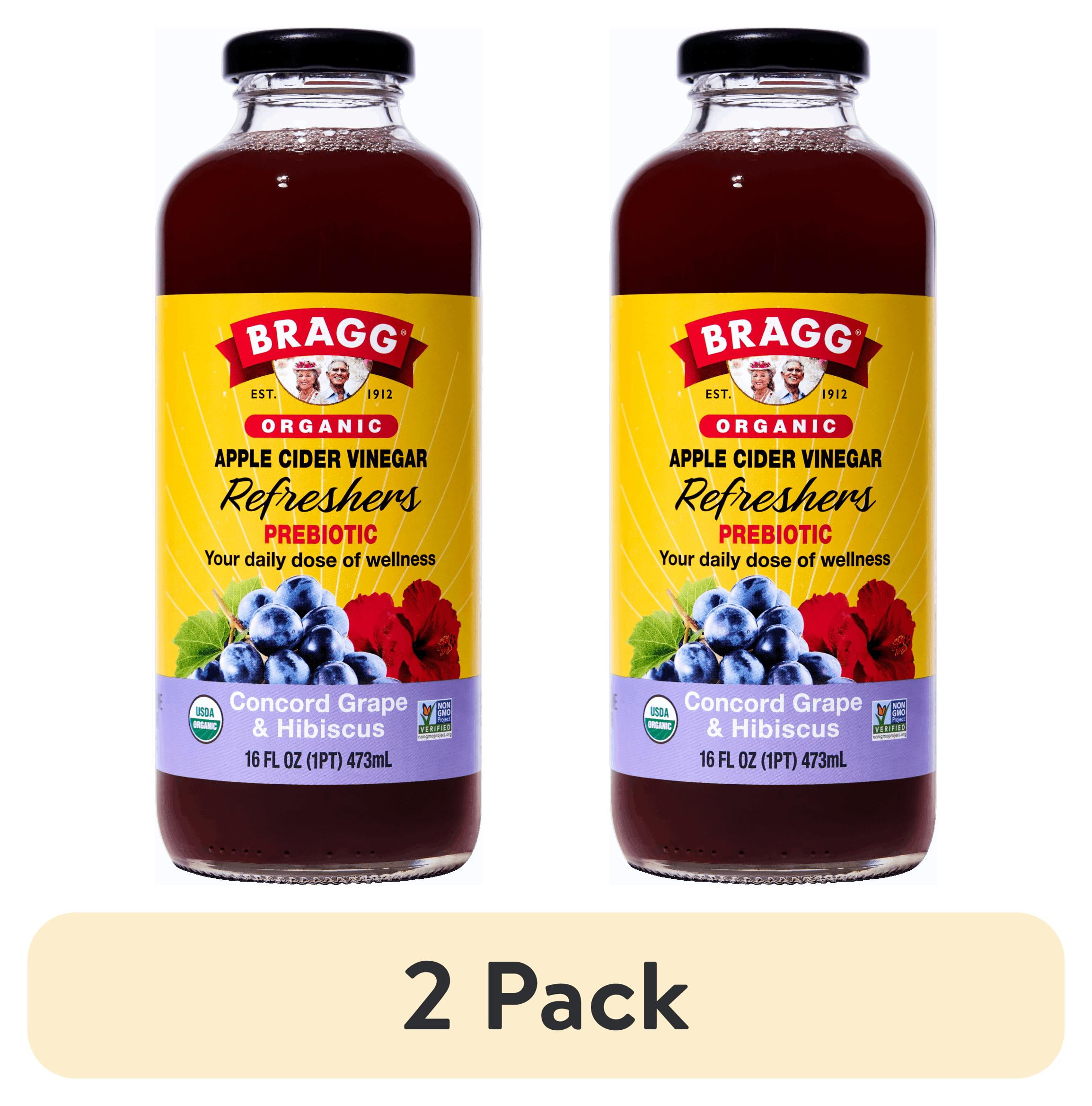 (2 pack) Bragg Apple Cider Vinegar Drink Organic Concord Grape Acai, 16 Oz