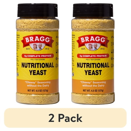 (2 pack) Bragg Nutritional Yeast, "Cheesy" Seasoning Without the Dairy, 4.5 oz