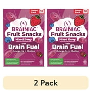 (2 pack) Brainiac Fruit Snacks with BrainPack, Mixed Berry Flavor, 18 count