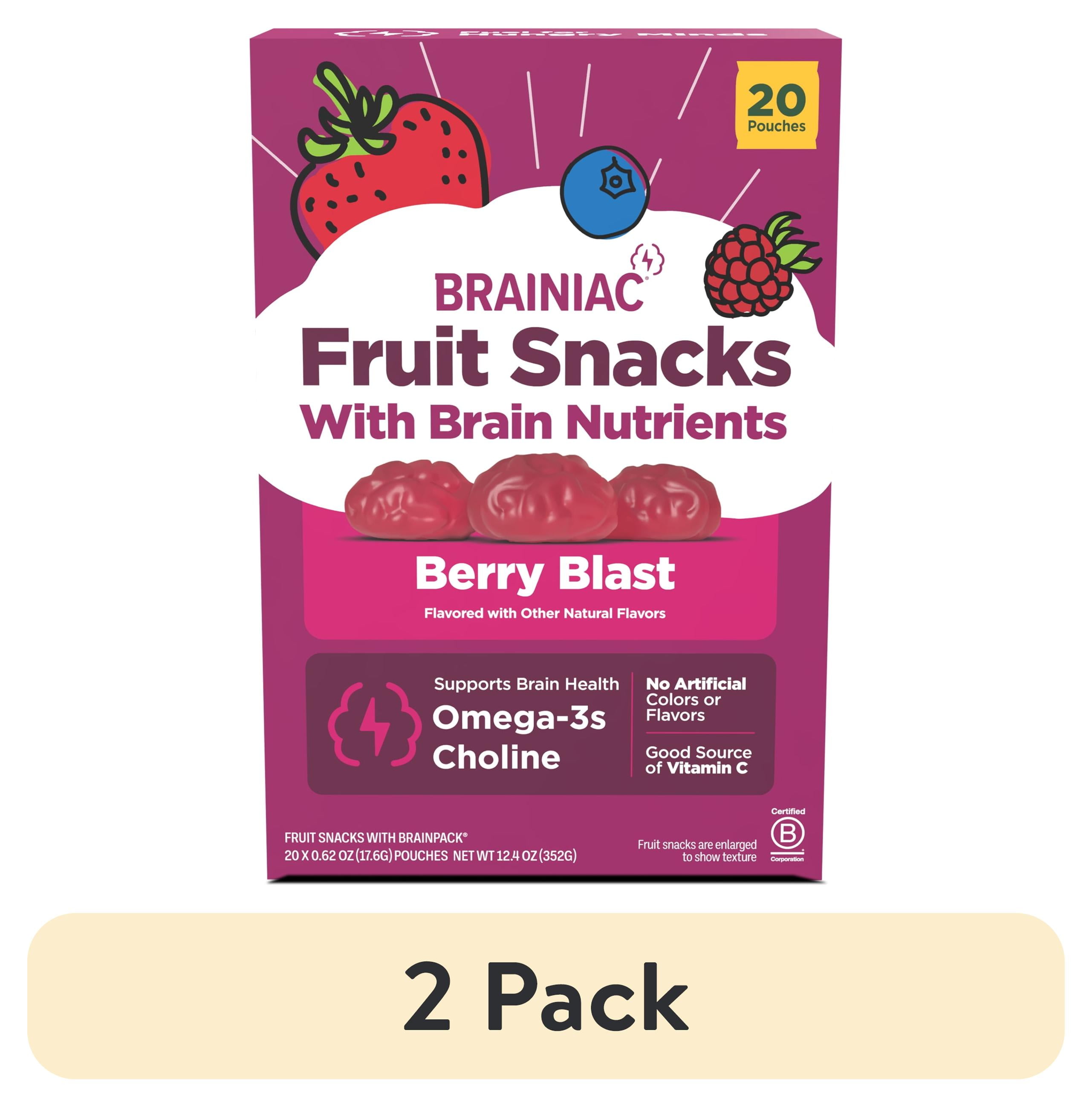 Brainiac Fruit Snacks with BrainPack, Mixed Berry Flavor, 20 Count