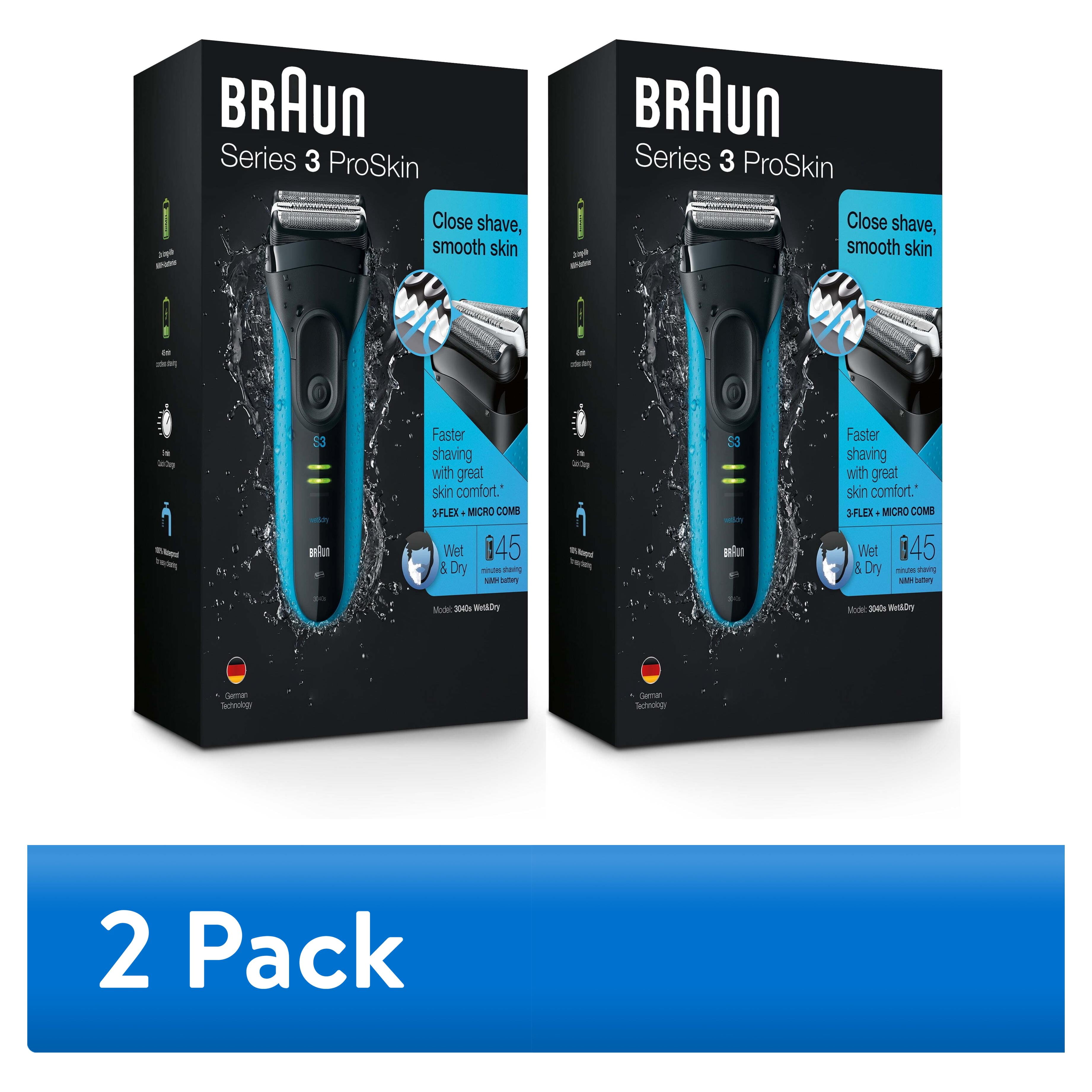 BRAUN - 【2つセット】BRAUN Series3 ProSkin 2 pack) Braun Series 3 ProSkin 3040s Rechargeable Wet Dry