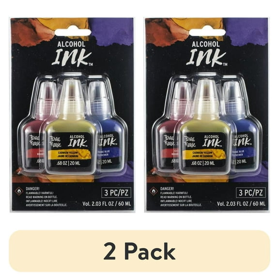 (2 pack) Brea Reese Alcohol Inks 20ml 3/Pkg-Cadmium Red/Cadmium Yellow/Ultramarine