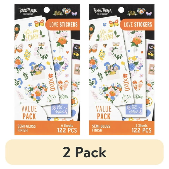 (2 pack) Brea Reese® Sticker Pack - Love & Florals