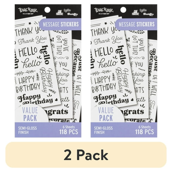 (2 pack) Brea Reese® Sticker Pack - Thank You Messages