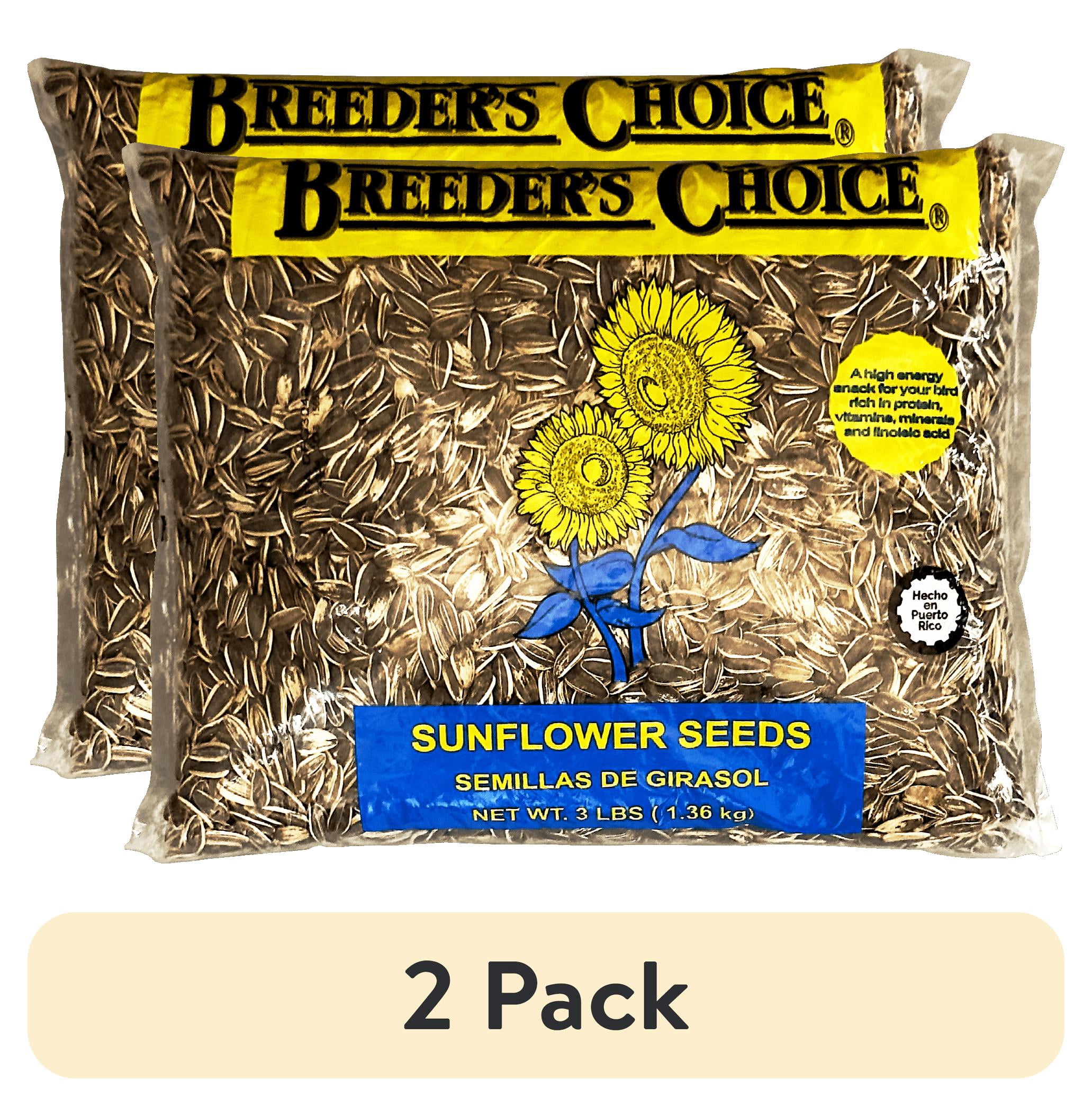 (2 pack) Breeder's Choice Sunflower Seeds, Variety Wild Bird Food, 3 Pounds Bag
