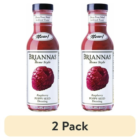 (2 pack) Briannas Raspberry Poppy Seed, 12 Oz. Bottle