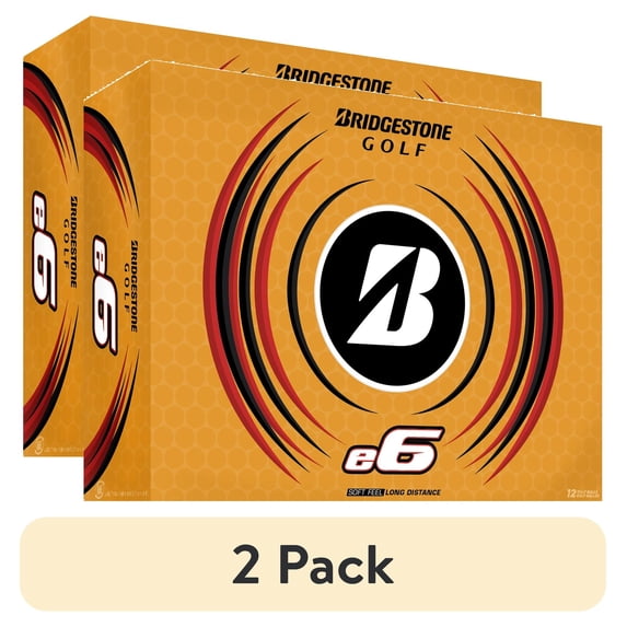 (2 pack) Bridgestone E6 2023 Golf Balls, White, 12pk