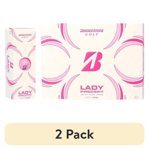 (2 pack) Bridgestone Lady Precept Pink Golf Balls, 12pk
