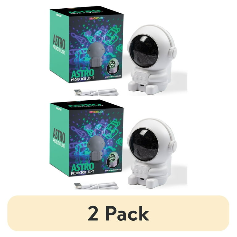 2 pack) BrightSide Mini Astronaut Projector - LED Starry Light 5.8