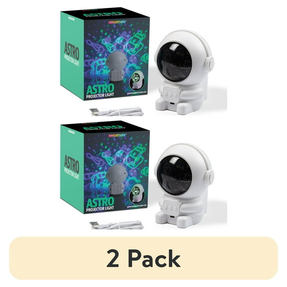 (2 pack) BrightSide Mini Astronaut Projector - LED Starry Light 5.8" Height x 5.1" Width