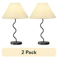 thumbnail image 1 of (2 pack) Brightech Squiggle 22" LED Table Lamp with Twisting Base and Ivory Empire Shade - Black, 1 of 12