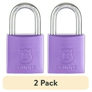 2 pack Brinks 38mm Purple Anodized Aluminum Solid Body Padlock with 1in Shackle
