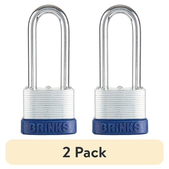 (2 pack) Brinks 44mm Laminated Steel Padlock with 2.5in Shackle