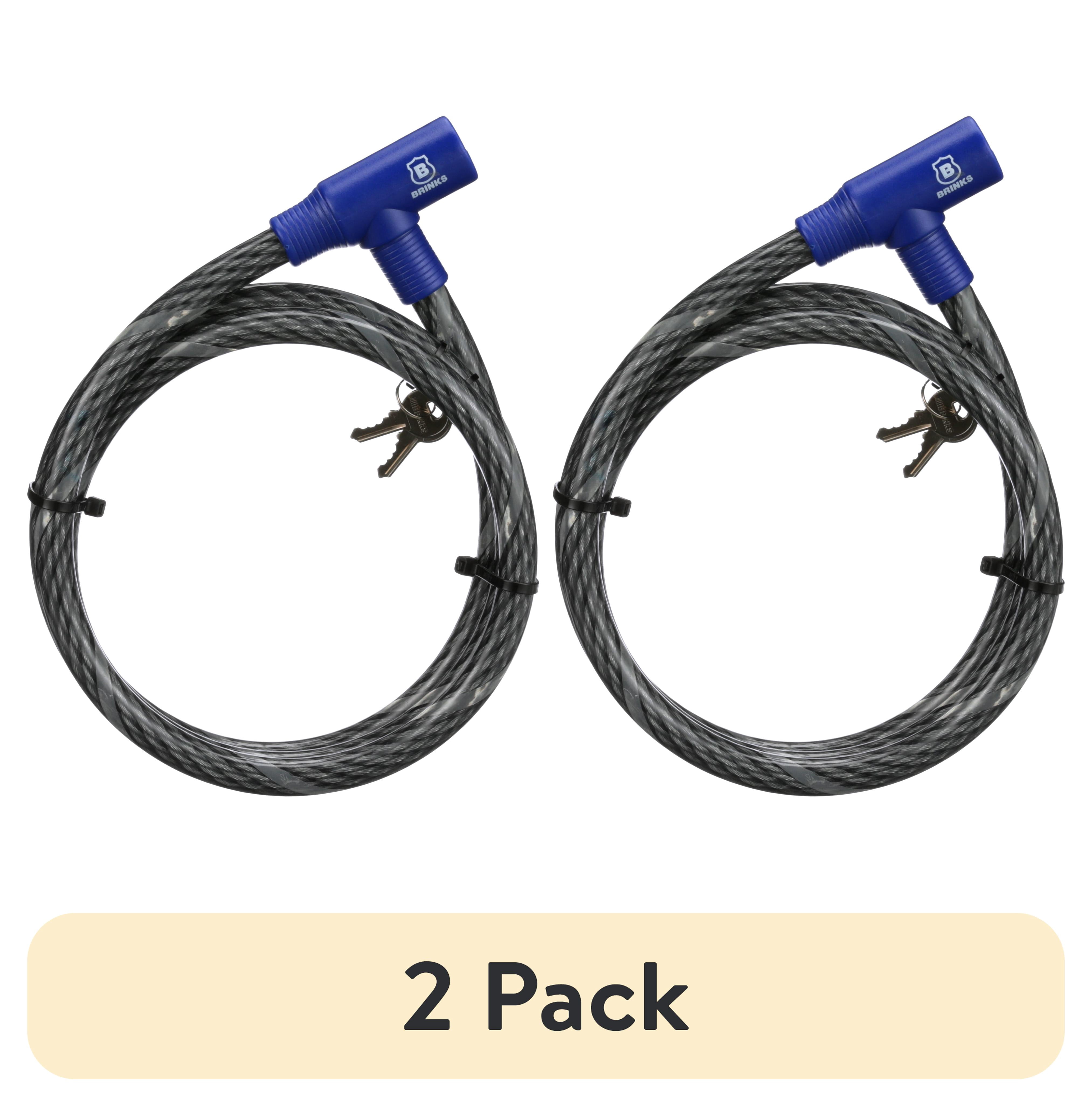 (2 pack) Brinks Covered 5/8in x 6ft Flexible Steel Keyed Cable Lock