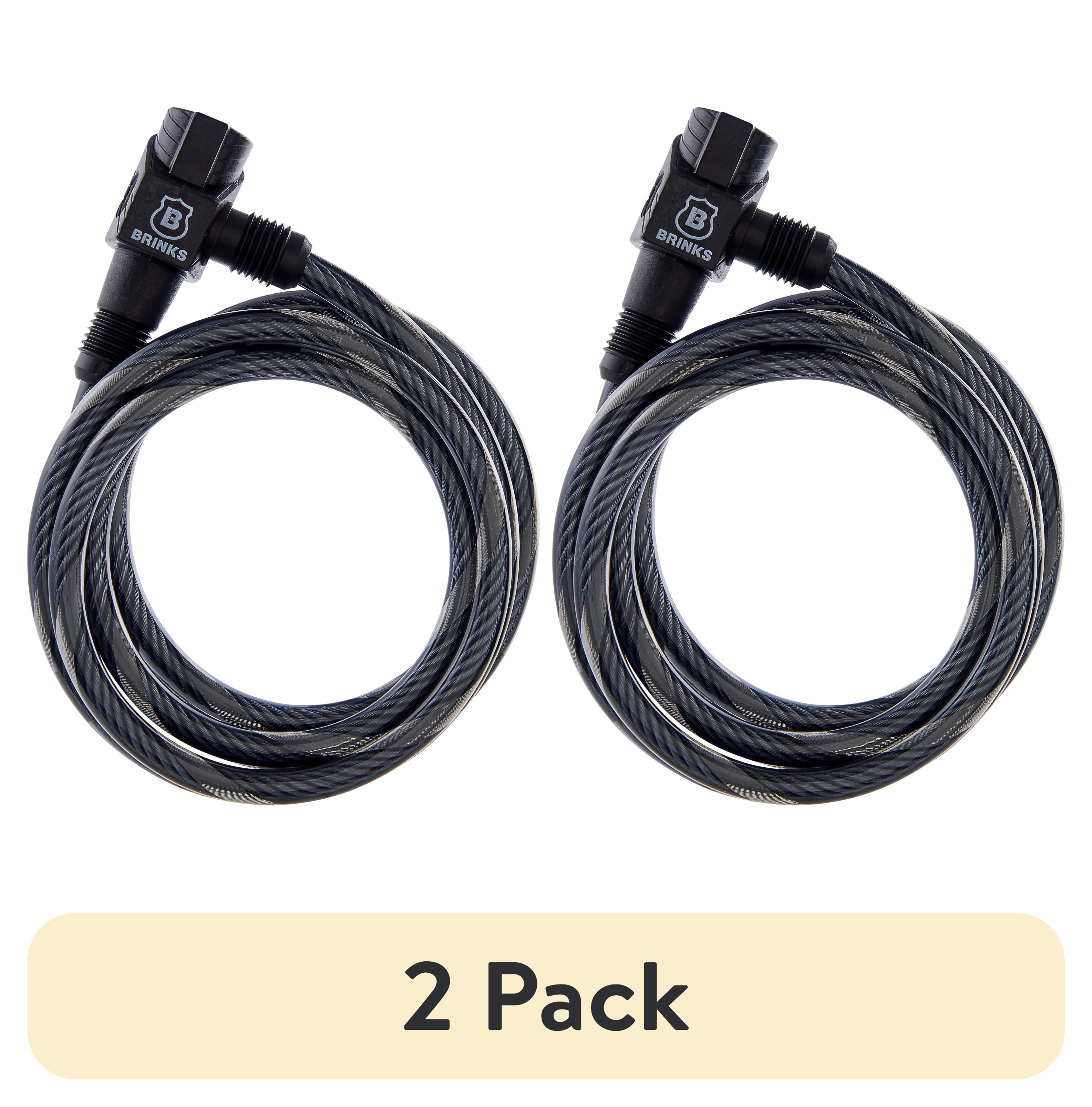 (2 pack) Brinks Covered Steel 3/8in x 6ft Keyed Bicycle Cable Lock