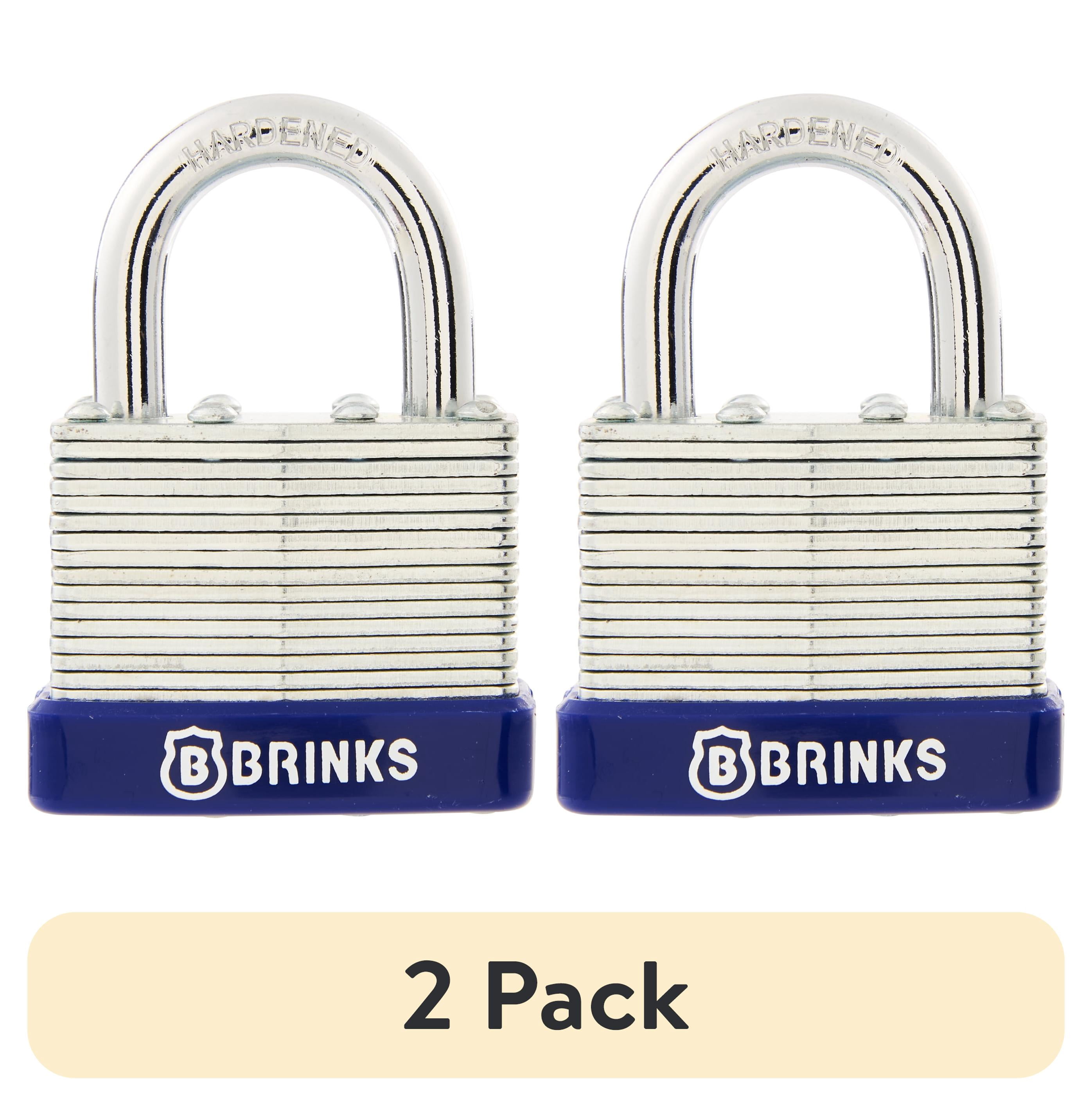 (2 pack) Brinks Laminated Steel 40mm Keyed Padlock with 7/8in Shackle, 2 pack