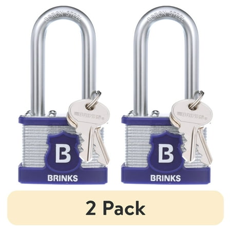 (2 pack) Brinks Laminated Steel 44mm Keyed Padlock with 2in Shackle