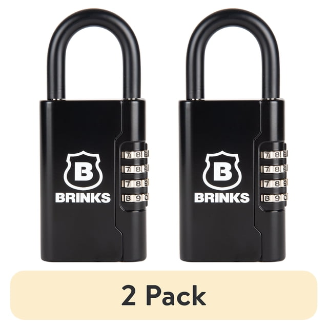 Keyable Lock Box (2 pack) Brinks Portable Key Lock Box, 4-Digit Resettable Combination ...