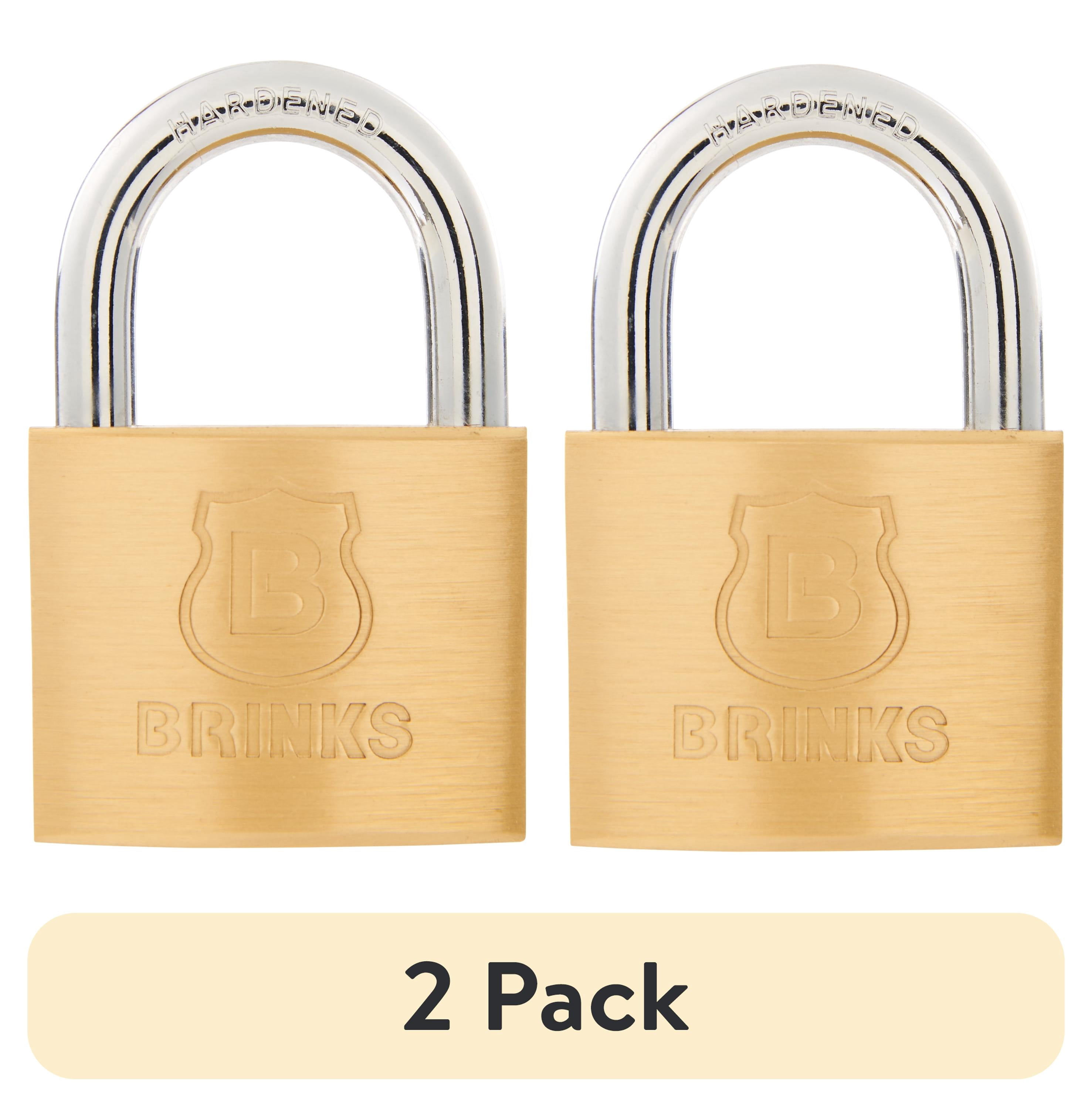 (2 pack) Brinks Solid Brass 40mm Keyed Padlock with 7/8in Shackle, 2 pack