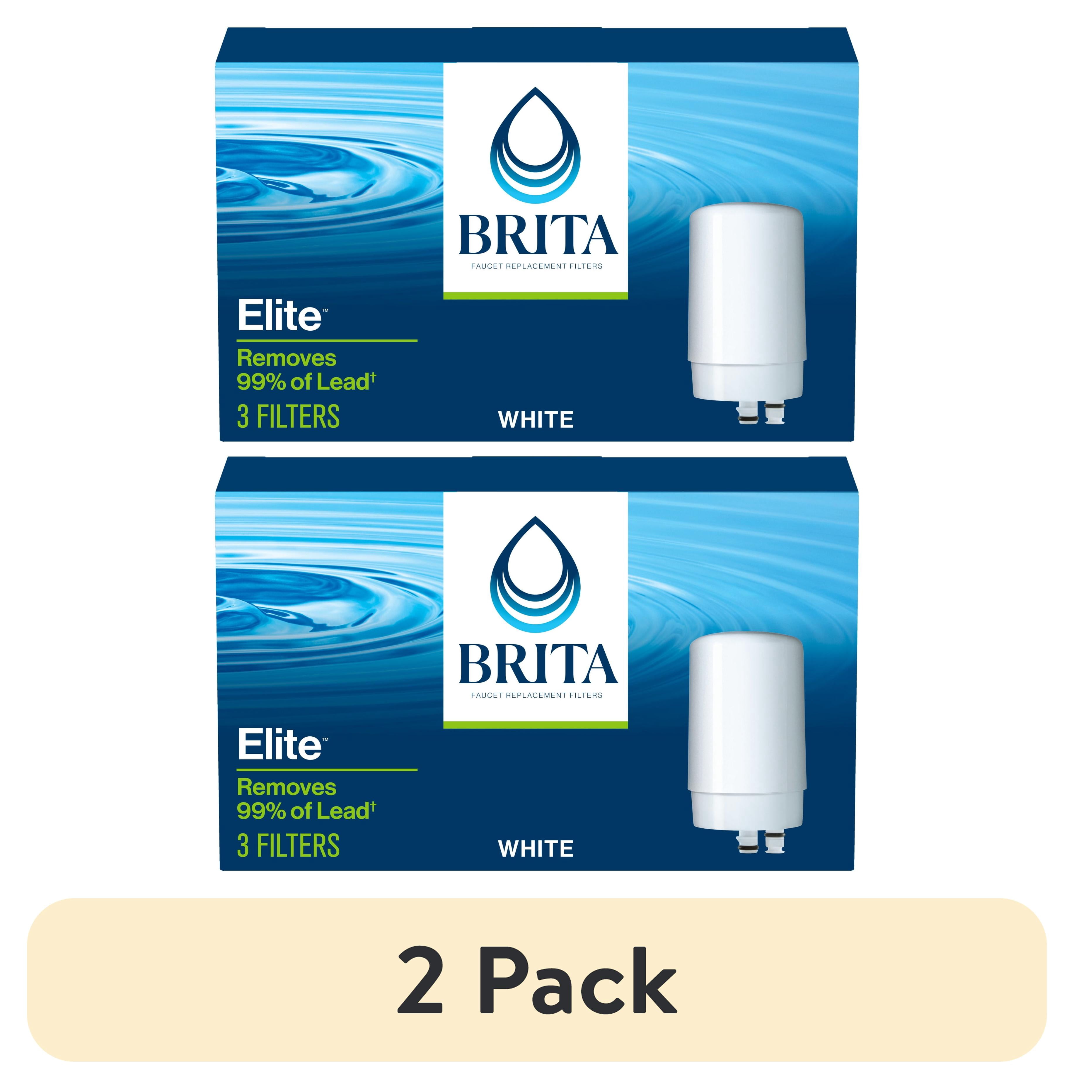 (2 pack) Brita Elite White Replacement Water Filter, Compatible with Brita Faucet Water Filter Systems (3 Pack), Reduces Lead