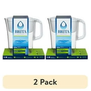 (2 pack) Brita Large 10 Cup White Tahoe Water Filter Pitcher with 1 Brita Elite Filter