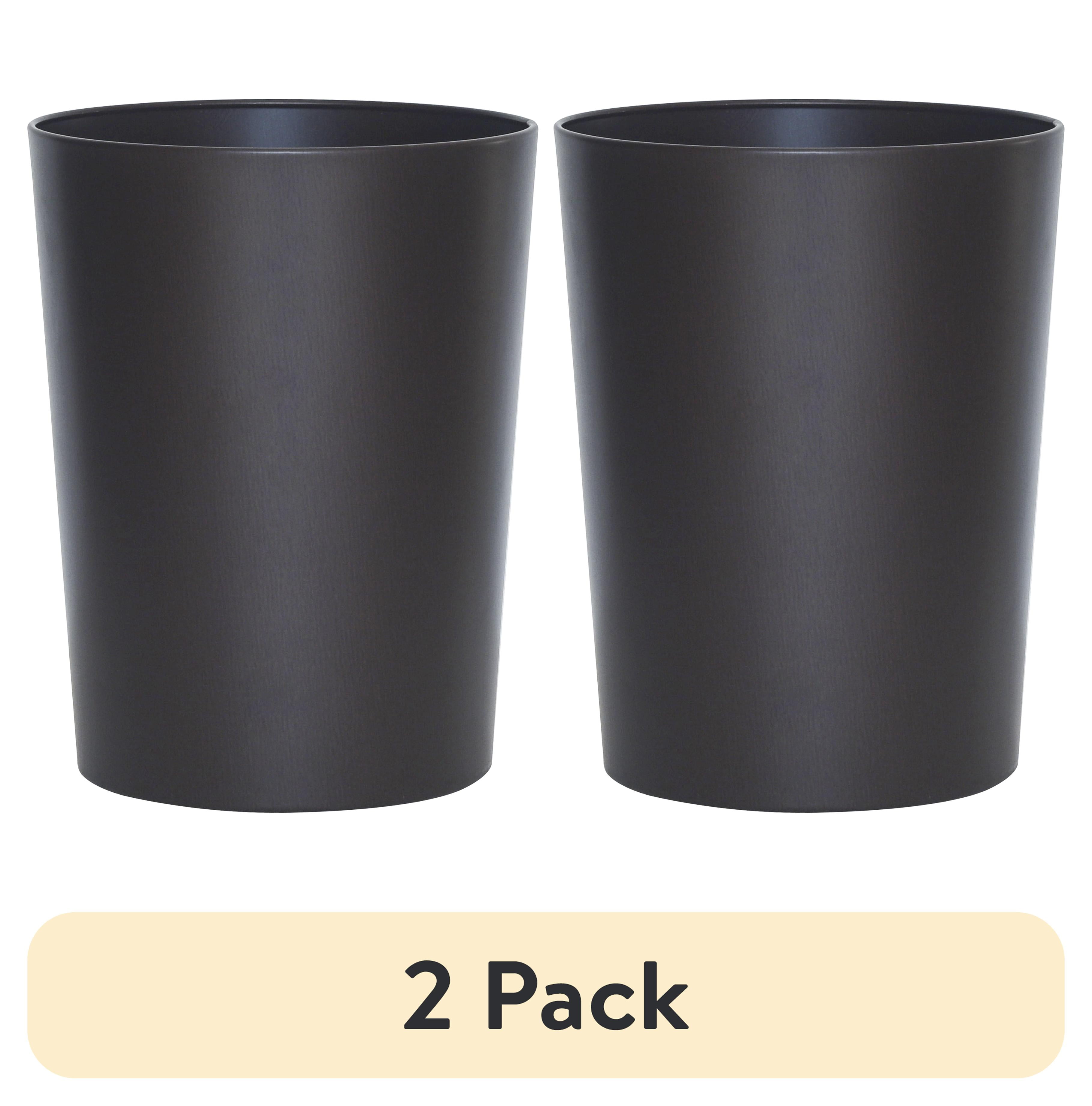 (2 pack) Bronze Metal Bathroom Wastebasket, Mainstays 2.2 gal